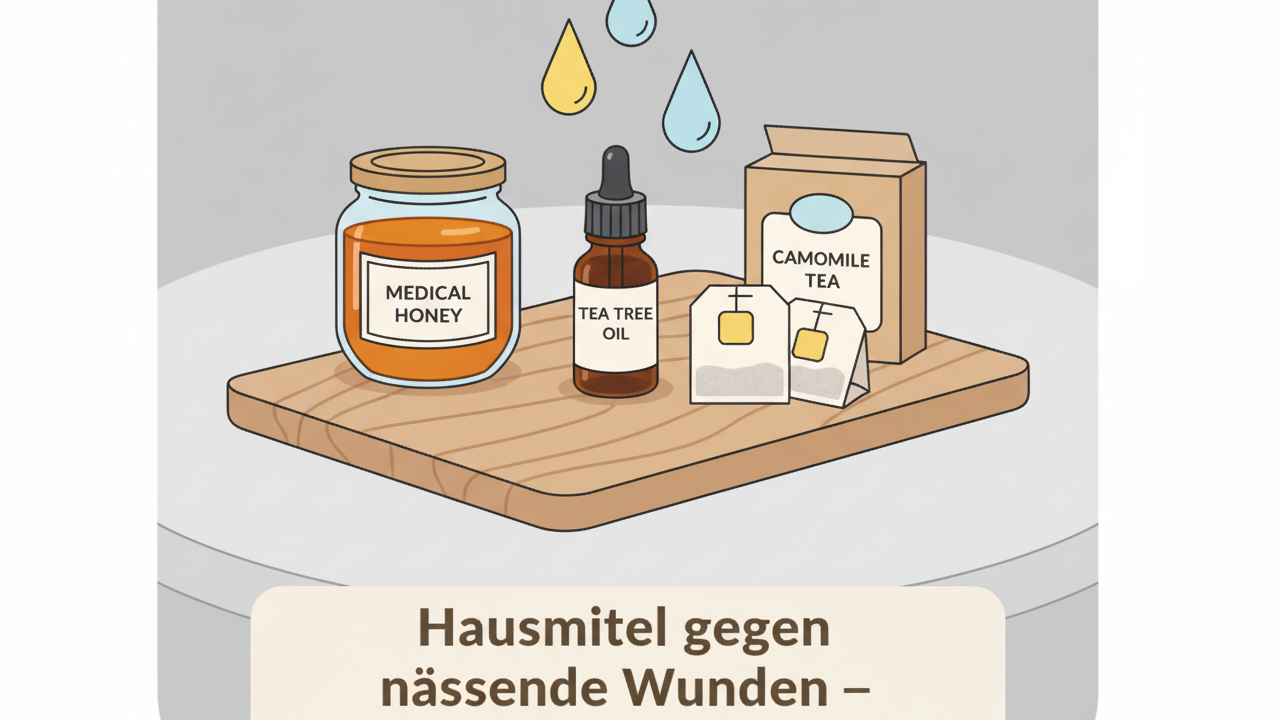 Foto von Hausmitteln bei nässender wunde