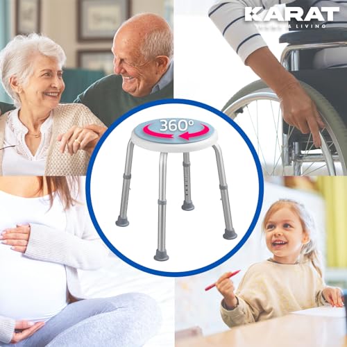 KARAT 360° drehbarer Duschhocker – höhenverstellbar & rutschfest – bis 136 kg – Bild 8