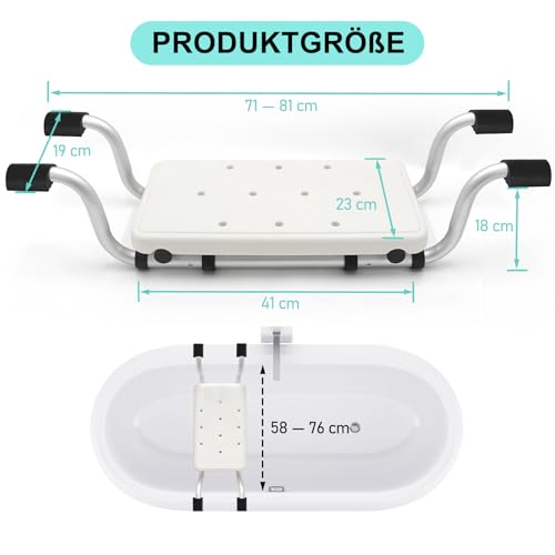 FinityPro Badewannensitz Aluminium – rutschhemmend & 120 kg belastbar – Bild 4