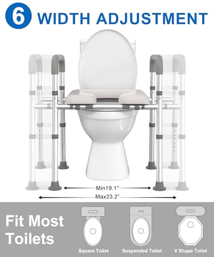 HOMLAND Toilettensitzerhöhung mit Griffen höhenverstellbar – Bild 3