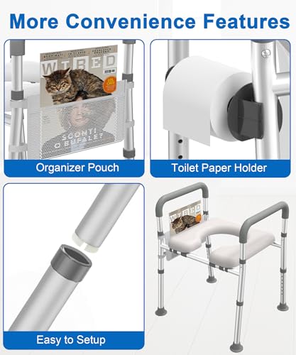 HOMLAND Toilettensitzerhöhung mit Griffen höhenverstellbar – Bild 7