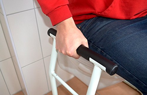 Promafit Mobile WC Aufstehhilfe mit Ablagekorb aus Stahl – Bild 5
