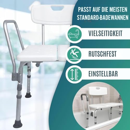 OrtoPrime Badewannensitz höhenverstellbar mit Haltegriff Weiß – Bild 5