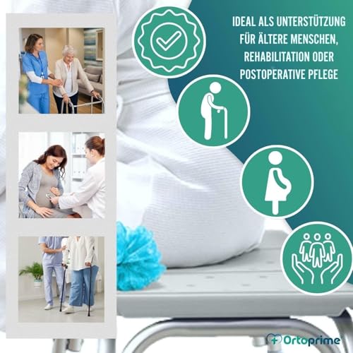 OrtoPrime Badewannensitz höhenverstellbar mit Haltegriff Weiß – Bild 7