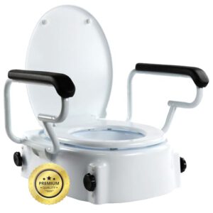 OrtoPrime Toilettensitzerhöhung mit Armlehnen und Deckel