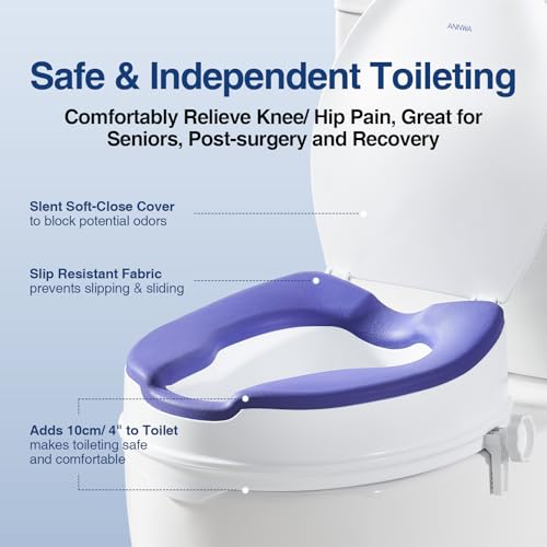 ANNWA Toilettensitzerhöhung 10 cm mit Deckel – Bild 4