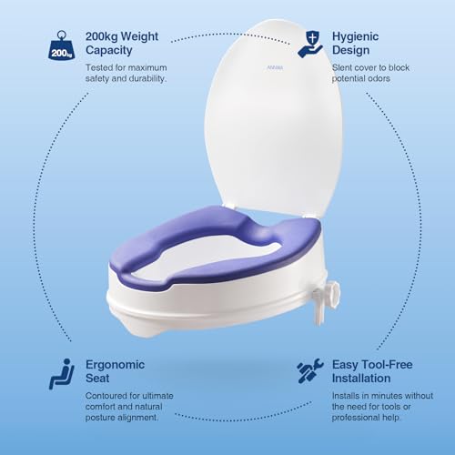 ANNWA Toilettensitzerhöhung 10 cm mit Deckel – Bild 6