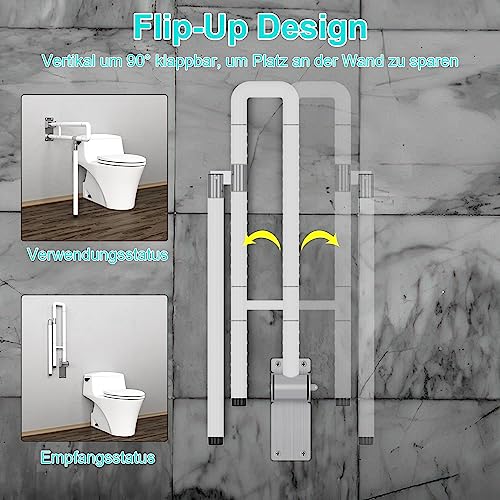 Tubiaz Aufstehhilfe für WC Wandmontage klappbar 70 cm bis 200 kg – Bild 4