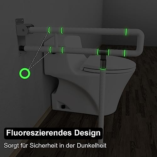 Tubiaz Aufstehhilfe für WC Wandmontage klappbar 70 cm bis 200 kg – Bild 5