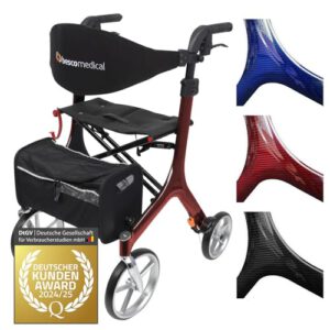 Besco Medical Carbon Rollator Bordeaux ultraleicht faltbar