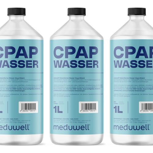 meduwell CPAP Wasser 3x1L destilliert Sauerstoffgerät rein