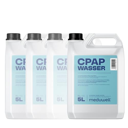 meduwell CPAP Wasser destilliert für Sauerstoffgerät – 5L Kanister für hygienische Atemtherapie – Bild 4