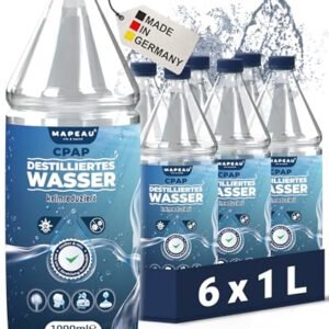 Mapeau CPAP Wasser 6x1L destilliert keimreduziert Sauerstoffgerät