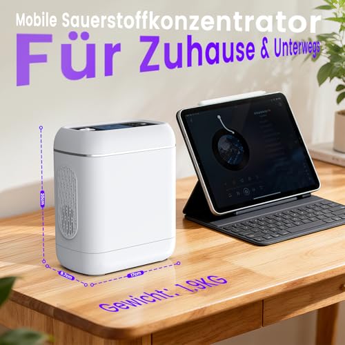 KDWLL Sauerstoffkonzentrator tragbar – Höhenmodus & Pulssteuerung für unterwegs – Bild 3