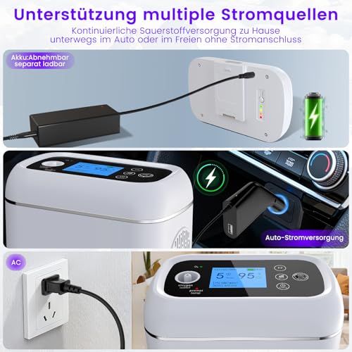 KDWLL Sauerstoffkonzentrator tragbar – Höhenmodus & Pulssteuerung für unterwegs – Bild 5