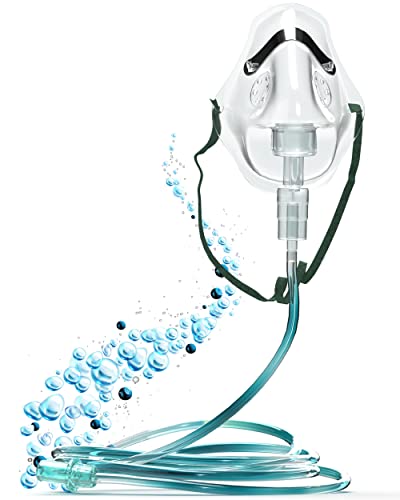 Sauerstoffmaske mit Vernebler, 2 mtr. Schlauch, Gummizug und Nasenbügel, Atemgasbefeuchter Mapeau O2 Maske