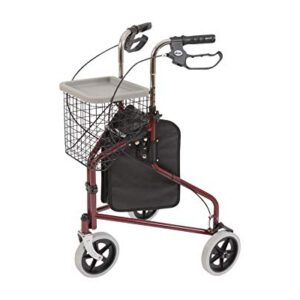 Drive Tri Walker 3 Rad Rollator bordeaux rot