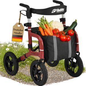 FabaCare Outdoor Rollator rot mit Luftbereifung