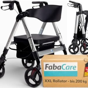 FabaCare Goliat XXL Rollator Silber stabil bis 200 kg