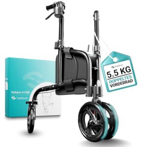 helavo 3 Rad Rollator mit Doppelvorderrad schwarz