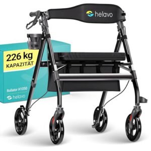 helavo XXL Rollator extra breit schwarz faltbar