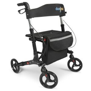 Dunimed Leichtgewicht Rollator faltbar mit Sitz schwarz