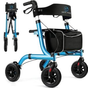 Safe Age leichter Rollator faltbar mit Sitz blau