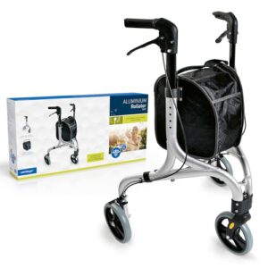 Weinberger Rollator drei Räder ultraleicht silber